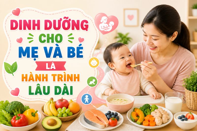 dinh dưỡng cho mẹ và bé là hành trình lâu dài